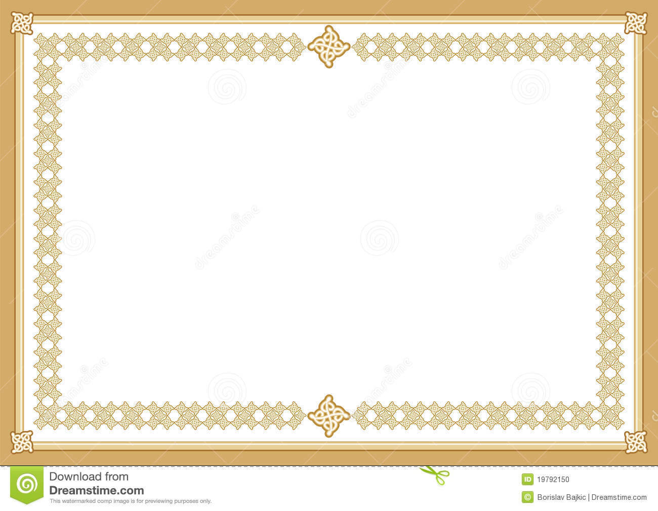 Certificate Stock Vector. Illustration Of Awards, Coloured Within Award Certificate Border Template