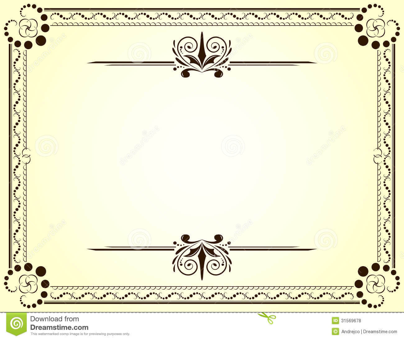 Certificate Stock Vector. Illustration Of Vignette, Frame Pertaining To Blank Certificate Templates Free Download