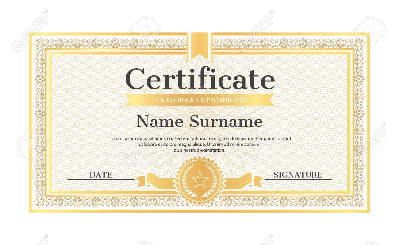 Certificate Template Editable Name And Surname, Date And Signature,.. Regarding Star Naming Certificate Template
