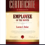 Certificate Template Employee Of The Month Pertaining To Employee Of The Month Certificate Template With Picture