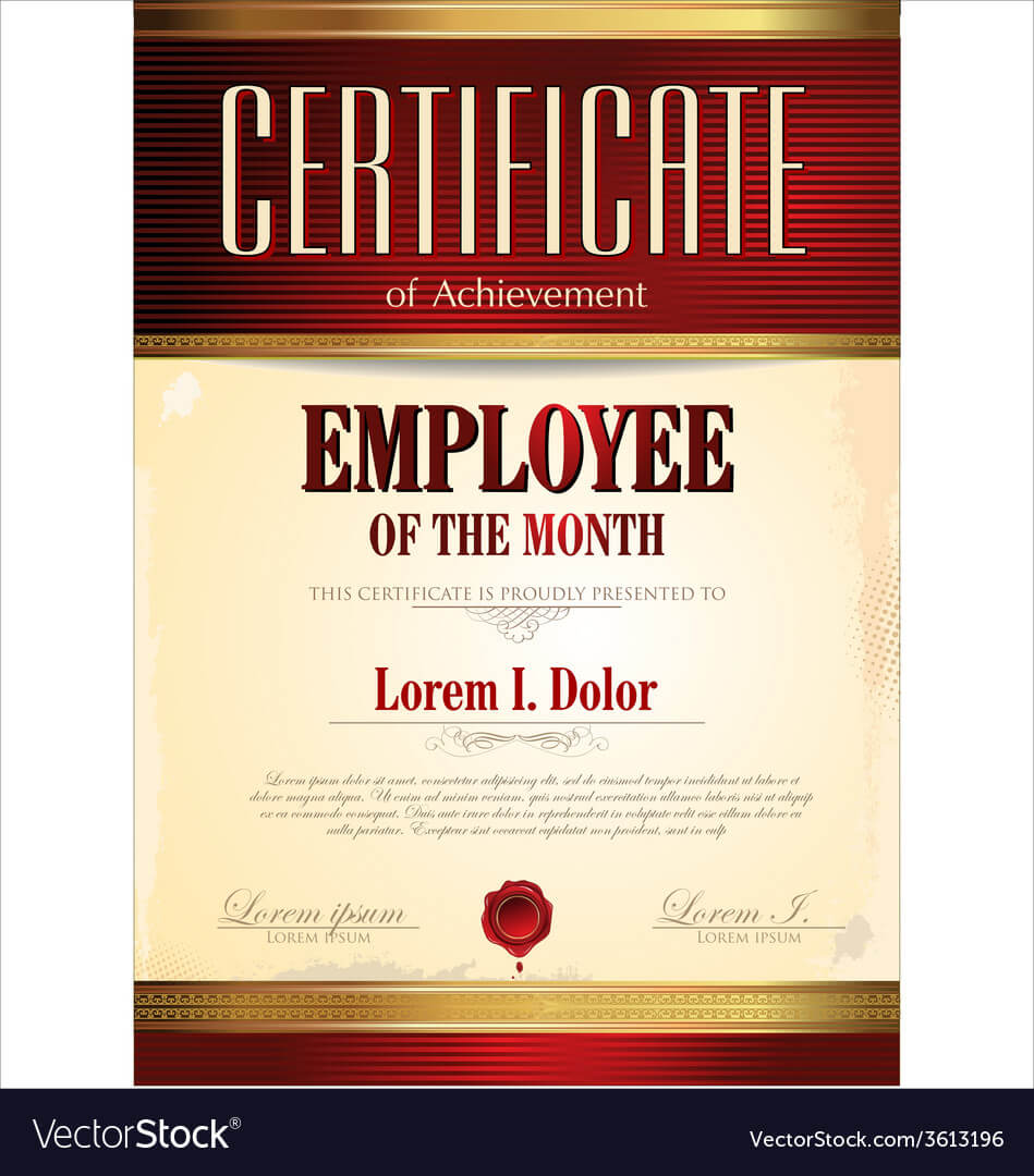 Certificate Template Employee Of The Month Within Employee Of The Month Certificate Template
