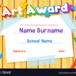 Certificate Template For Art Award With Crayons With Regard To Free Art Certificate Templates