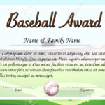 Certificate Template For Baseball Award Illustration For Softball Certificate Templates