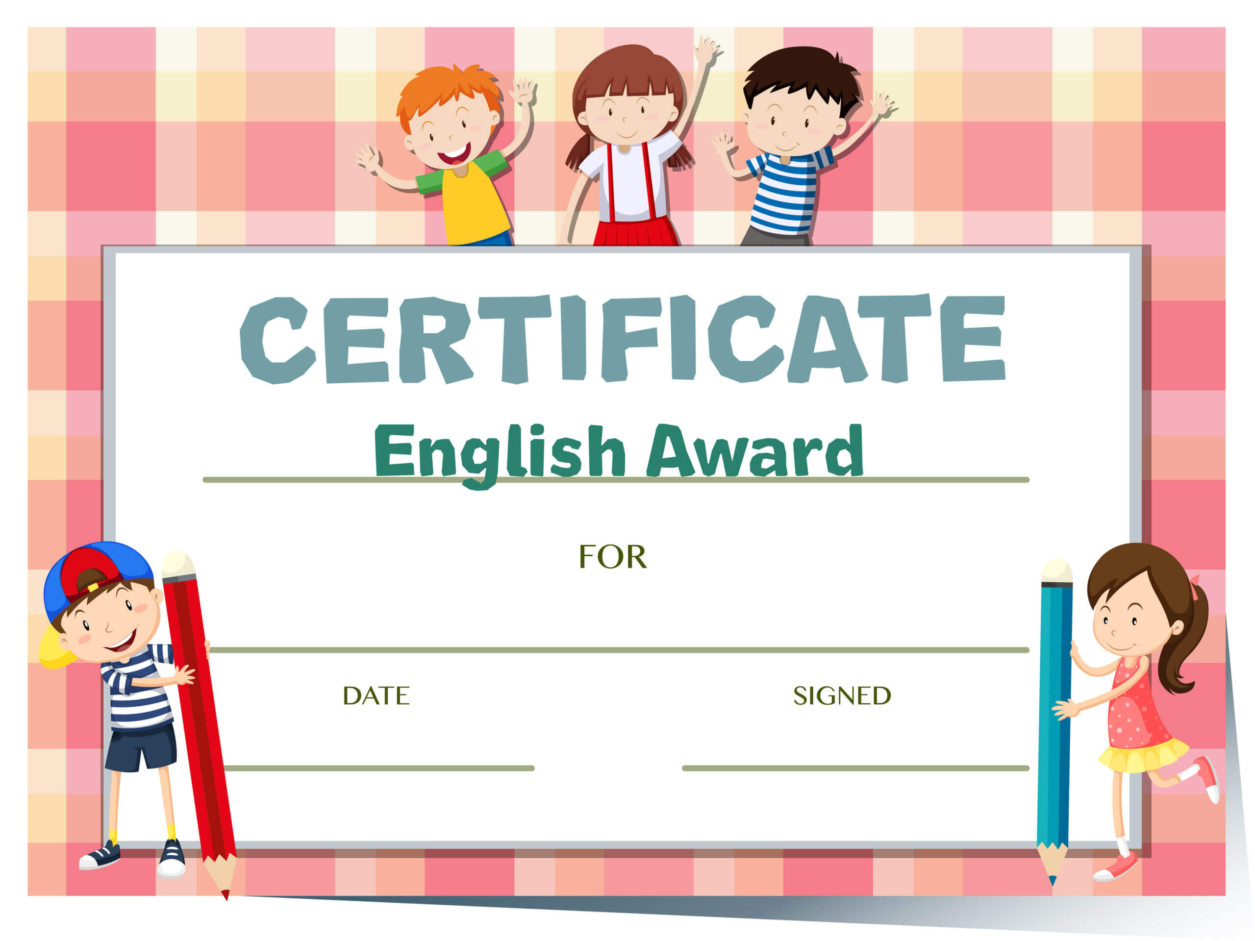 Certificate Template For English Award With Many Kids Within Math Certificate Template