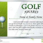 Certificate Template For Golf Award Stock Vector inside Golf Certificate Template Free