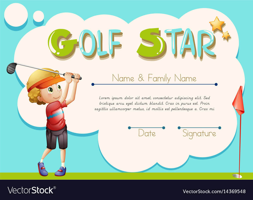 Certificate Template For Golf Star Throughout Star Of The Week Certificate Template