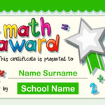 Certificate Template For Math Award – Download Free Vectors In Math Certificate Template