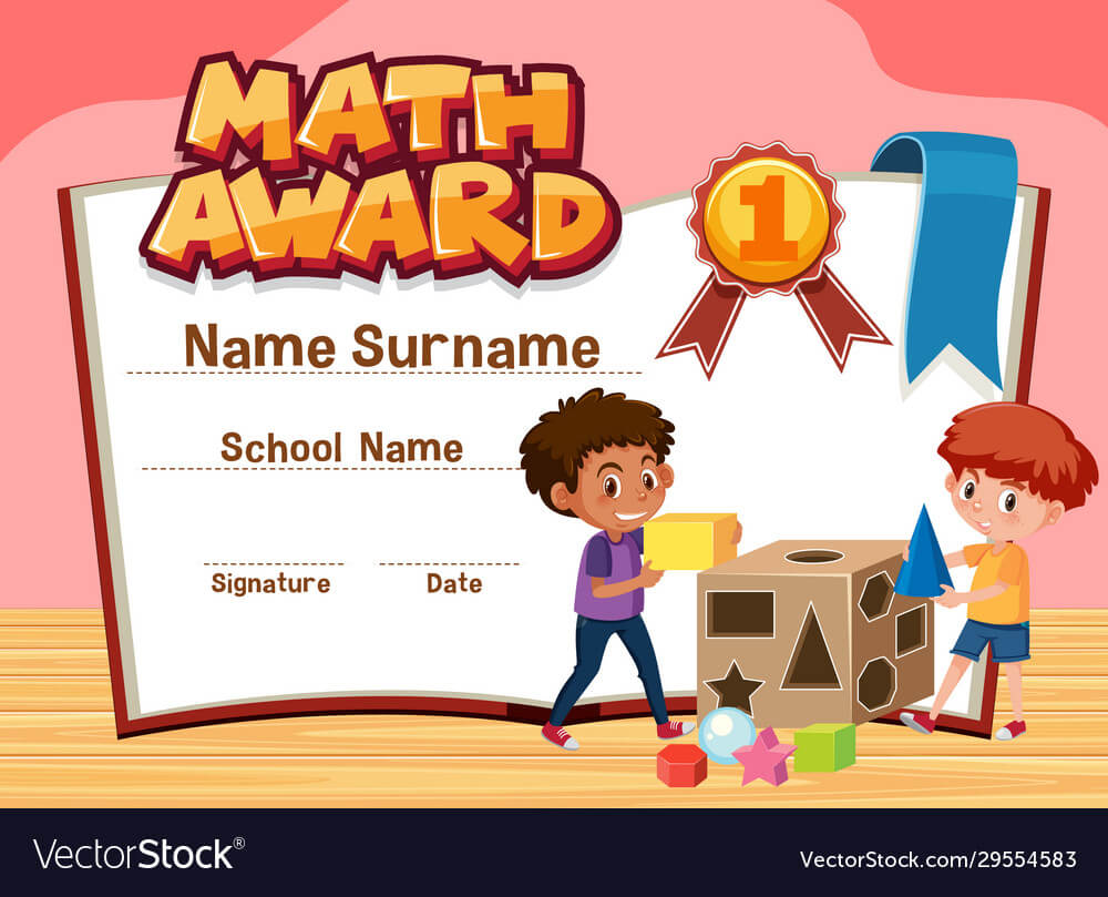 Certificate Template For Math Award With Boys Inside Math Certificate Template