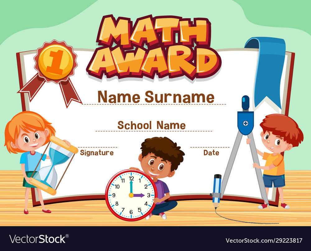 Certificate Template For Math Award With Children Throughout Math Certificate Template