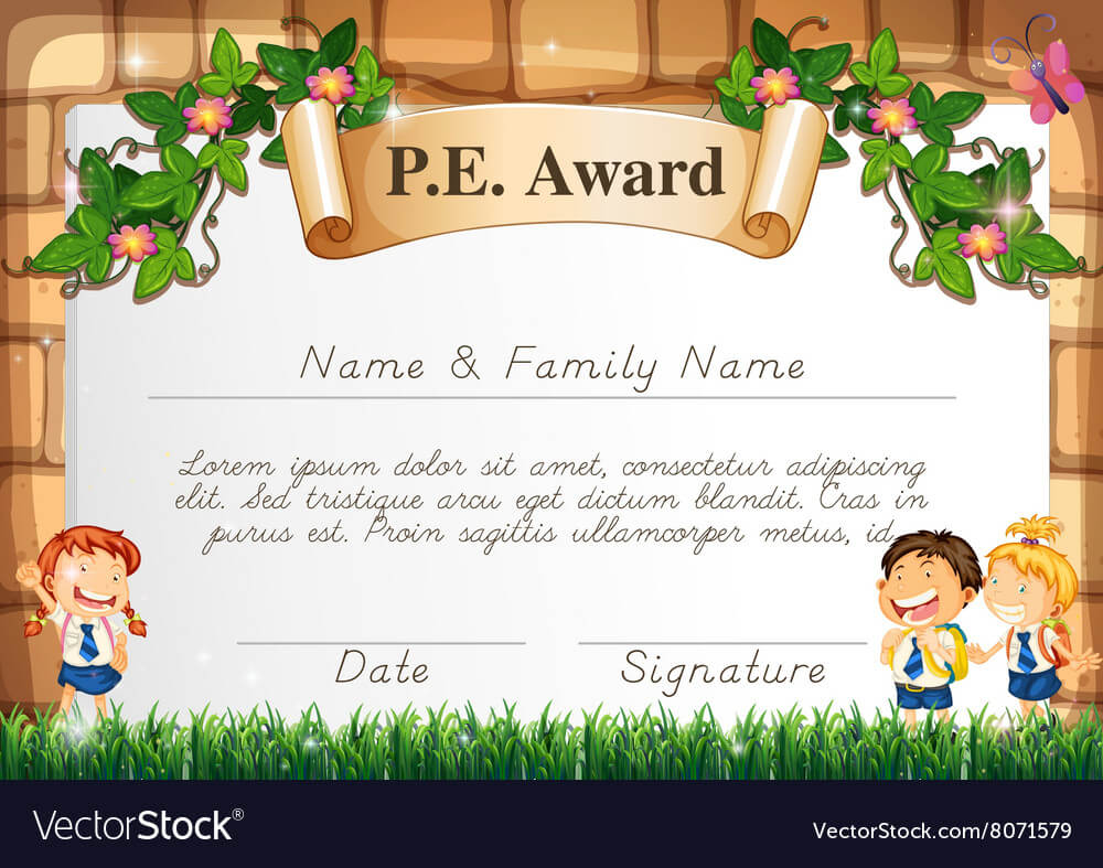 Certificate Template For Pe Award With Star Of The Week Certificate Template