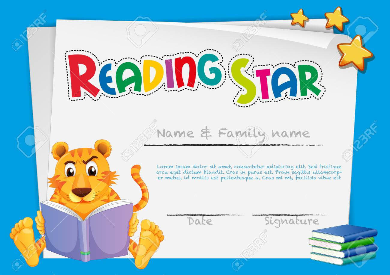 Certificate Template For Reading Award Illustration Intended For Star Award Certificate Template