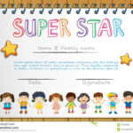 Certificate Template For Super Star Stock Vector Throughout Star Naming Certificate Template