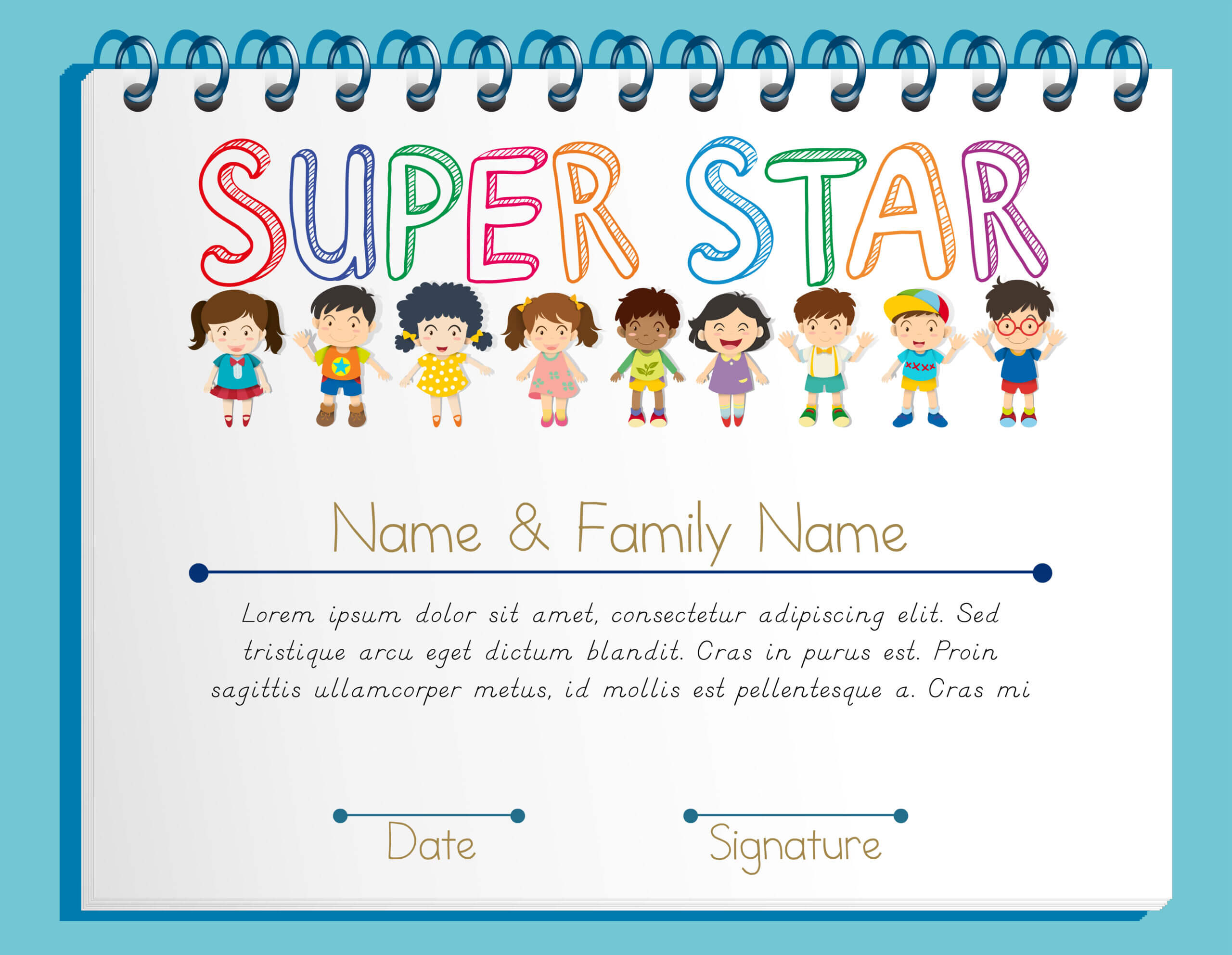 Certificate Template For Super Star With Many Children Within Star Naming Certificate Template