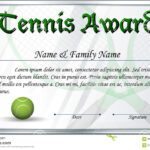 Certificate Template For Tennis Award Stock Vector Regarding Tennis Certificate Template Free
