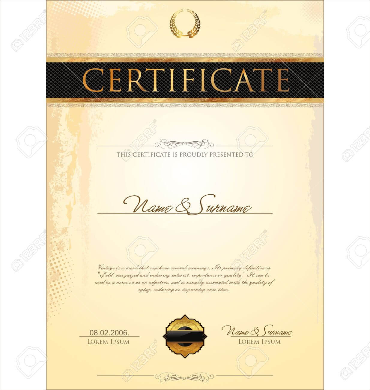 Certificate Template In Free Stock Certificate Template Download