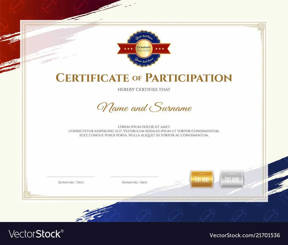 Certificate Template In Rugby Sport Theme With Pertaining To Rugby League Certificate Templates