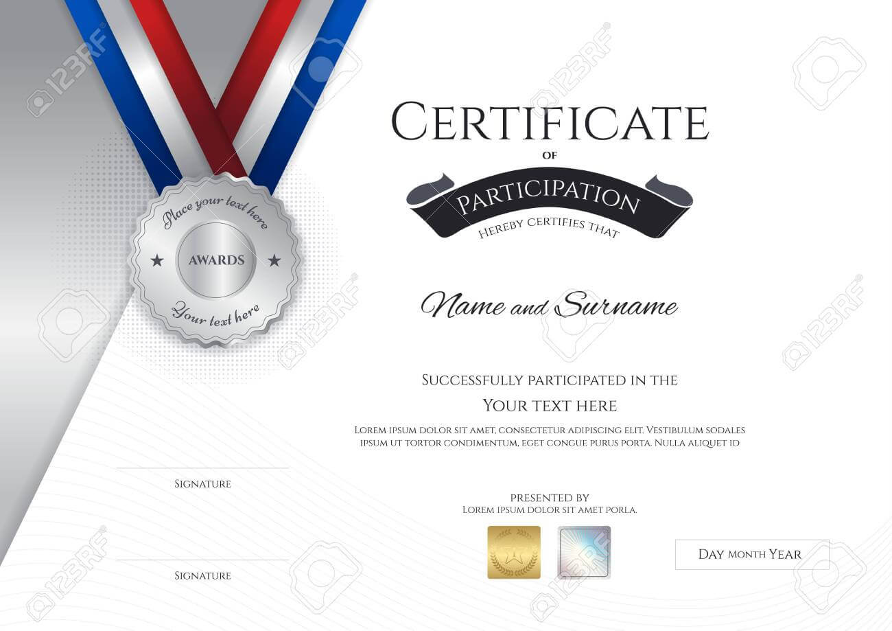 Certificate Template In Sport Theme With Border Frame, Diploma.. Pertaining To Sports Day Certificate Templates Free