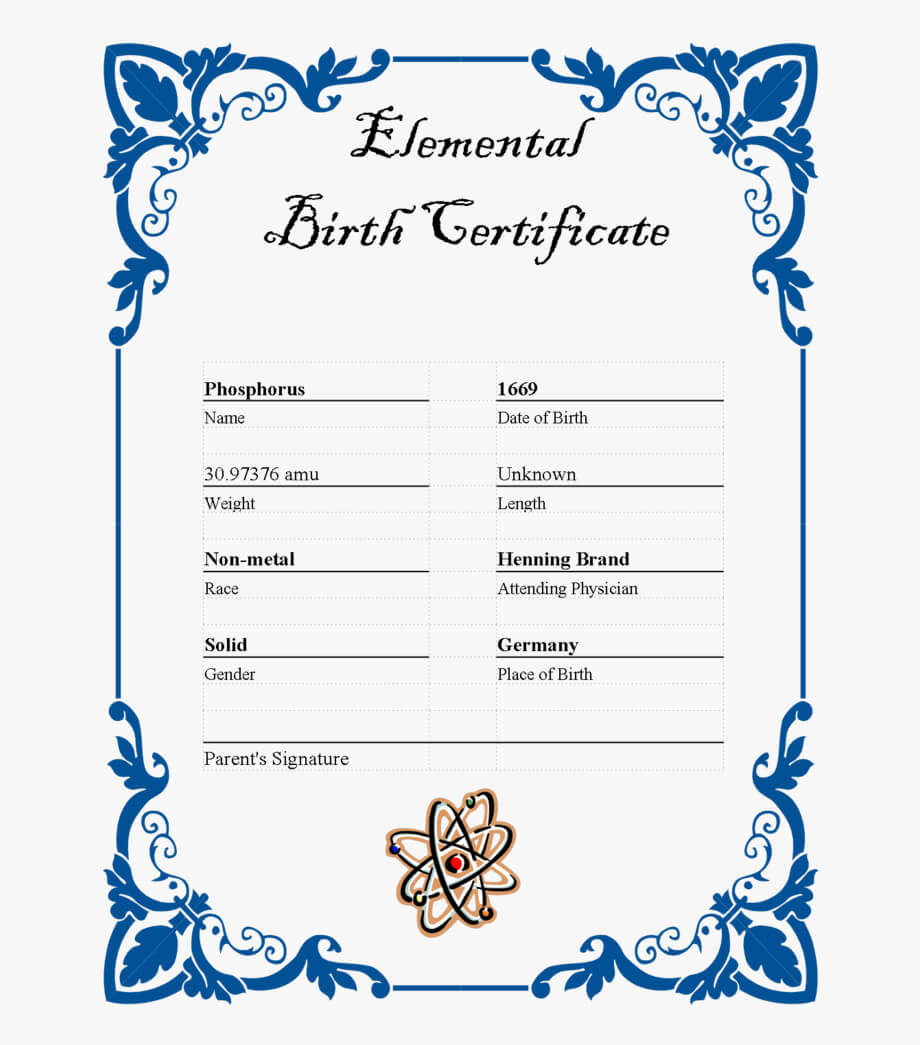 Certificate Template Png – Wedding Border Design Png For Build A Bear Birth Certificate Template