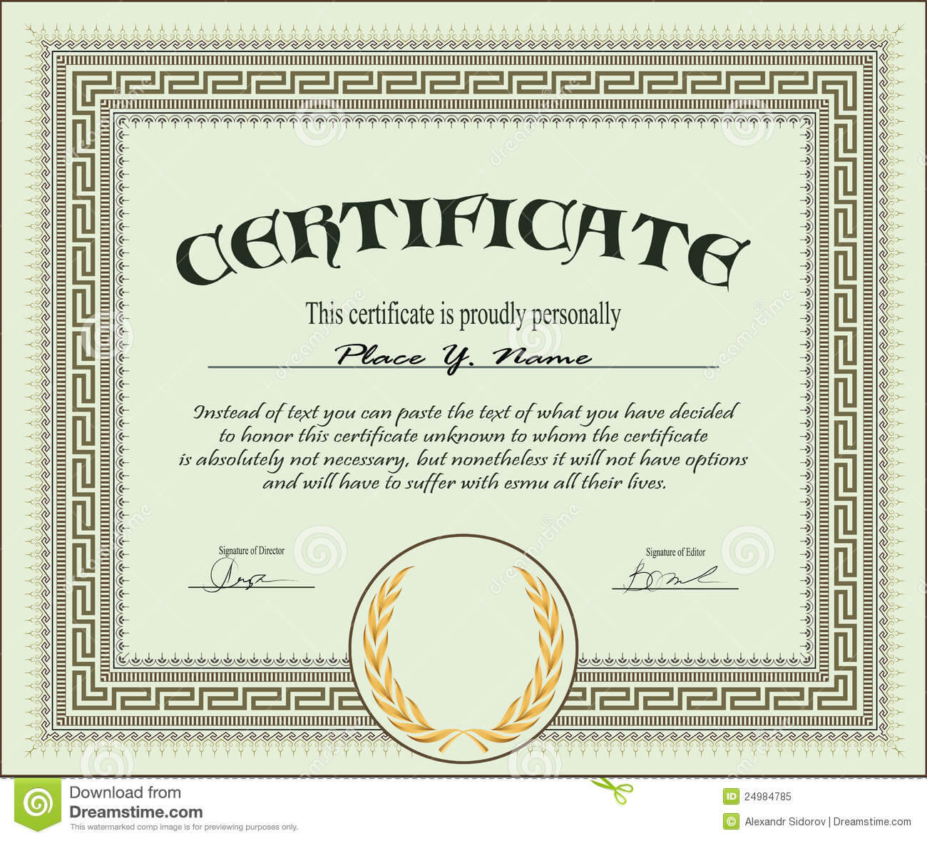 Certificate Template Stock Vector. Illustration Of Banner For Free Stock Certificate Template Download