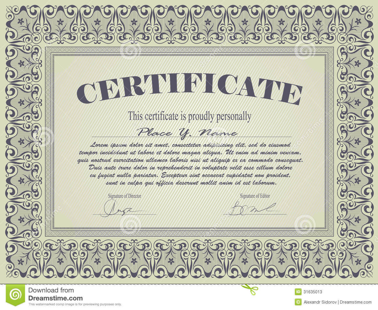 Certificate Template Stock Vector. Illustration Of Promotion With Regard To Promotion Certificate Template