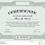 Certificate Template Stock Vector. Illustration Of With Regard To Free Stock Certificate Template Download