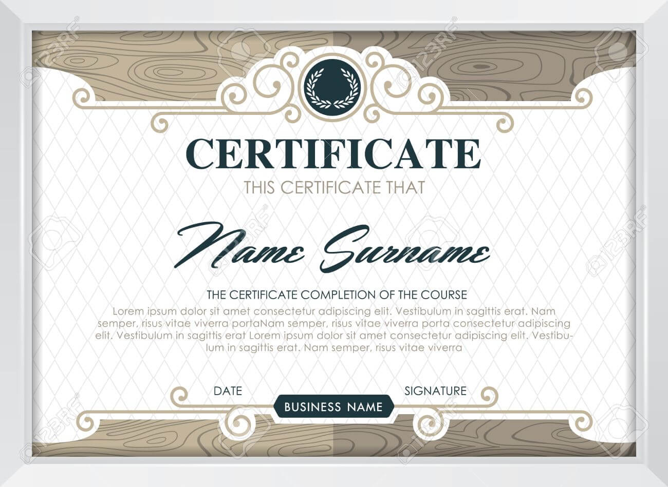 Certificate Template With Clean And Modern Pattern, Luxury  Golden,qualification.. Throughout Qualification Certificate Template