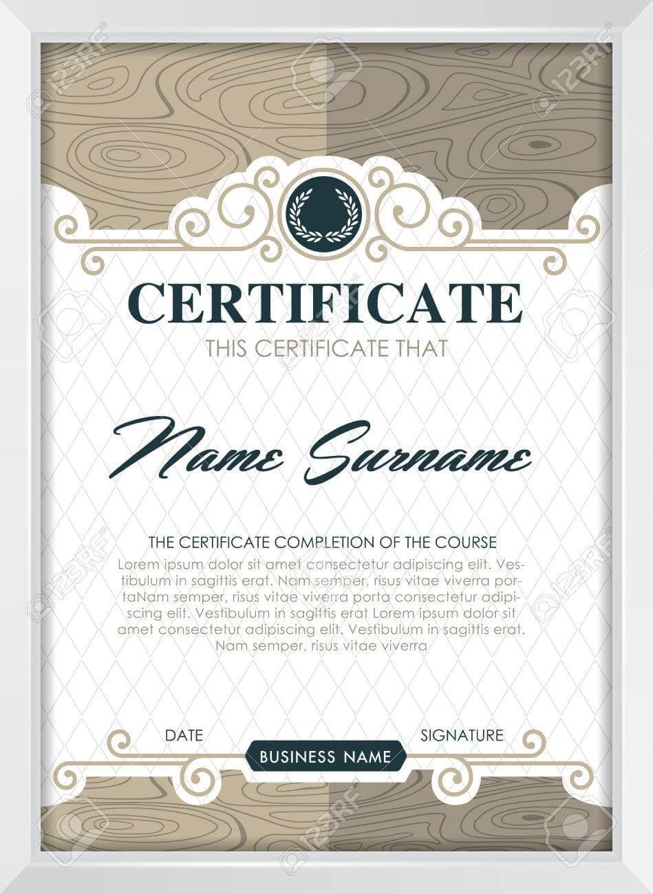 Certificate Template With Clean And Modern Pattern, Luxury  Golden,qualification.. With Qualification Certificate Template