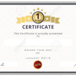 Certificate Template With First Place Concept. Certificate Border.. With Regard To First Place Award Certificate Template