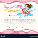 Certificate Template With Girl Swimming With Free Swimming Certificate Templates