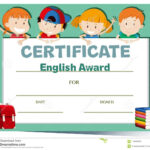 Certificate Template With Happy Kids Stock Vector In Math Certificate Template