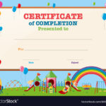 Certificate Template With Kids In Playground With Regard To Free Printable Certificate Templates For Kids