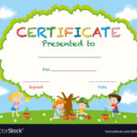 Certificate Template With Kids Planting Trees Intended For Star Of The Week Certificate Template