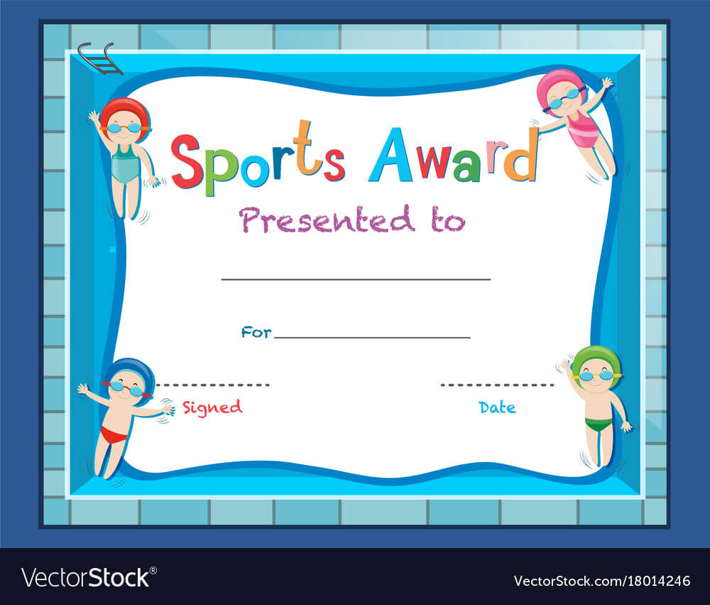 Certificate Template With Kids Swimming Throughout Swimming Certificate Templates Free