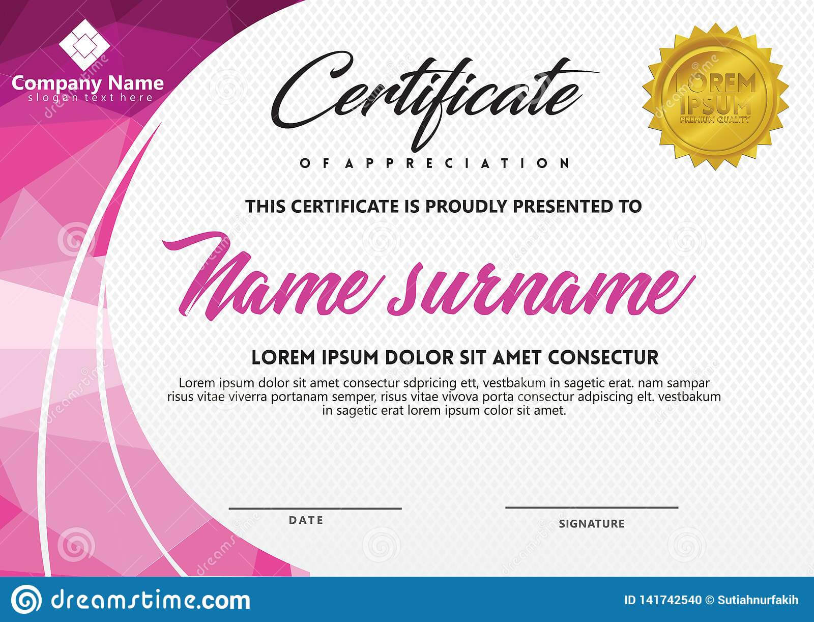 Certificate Template With Polygonal Style And Modern Pattern Intended For Seminar Invitation Card Template