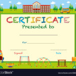 Certificate Template With School In Background Intended For School Certificate Templates Free