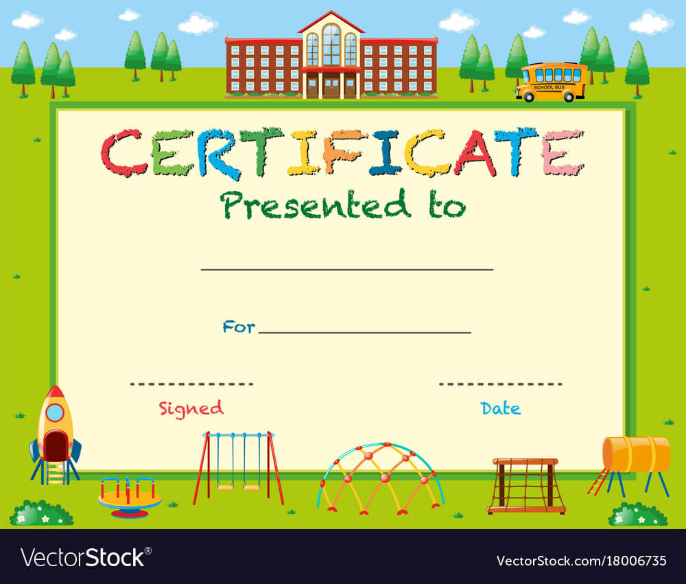 Certificate Template With School In Background With Certificate Templates For School