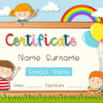 Certificate Template With Three Kids In Park – Download Free With Crossing The Line Certificate Template