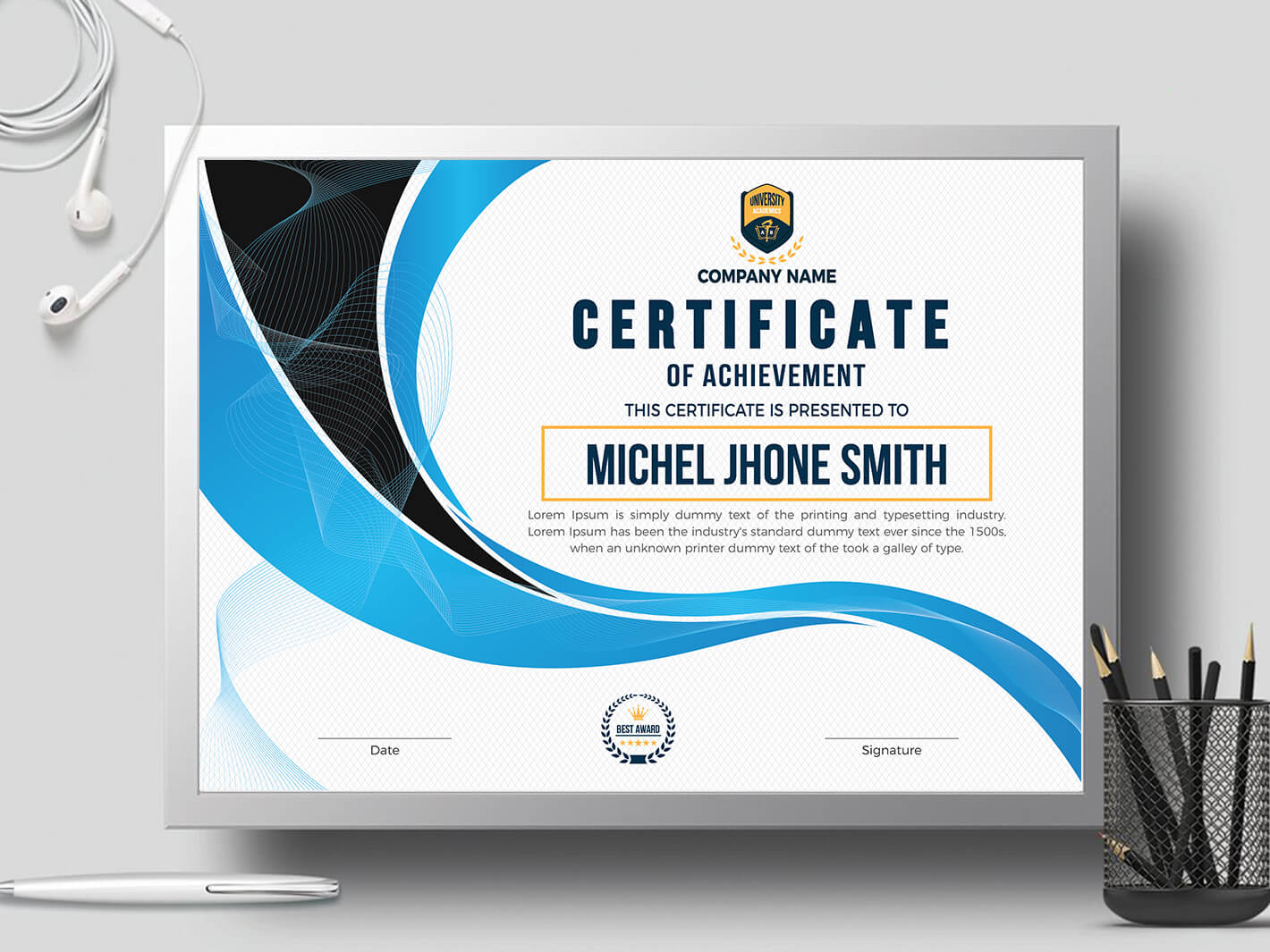 Certificate Templatecreative Touch On Dribbble In Landscape Certificate Templates
