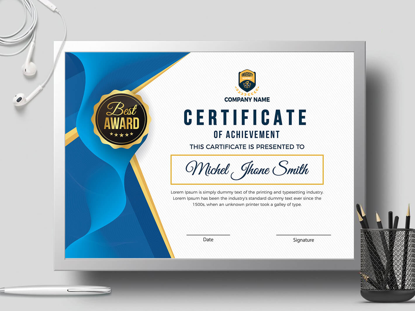 Certificate Templatecreative Touch On Dribbble Intended For Landscape Certificate Templates