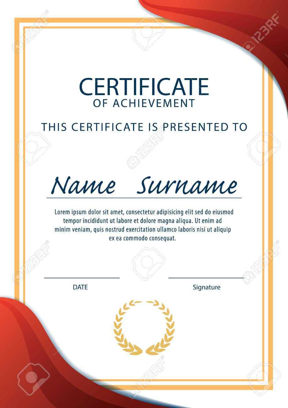 Certificate Template,diploma,a4 Size ,vector Within Certificate Template Size