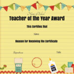 Certificates For Kids – Free And Customizable – Instant Download With Teacher Of The Month Certificate Template