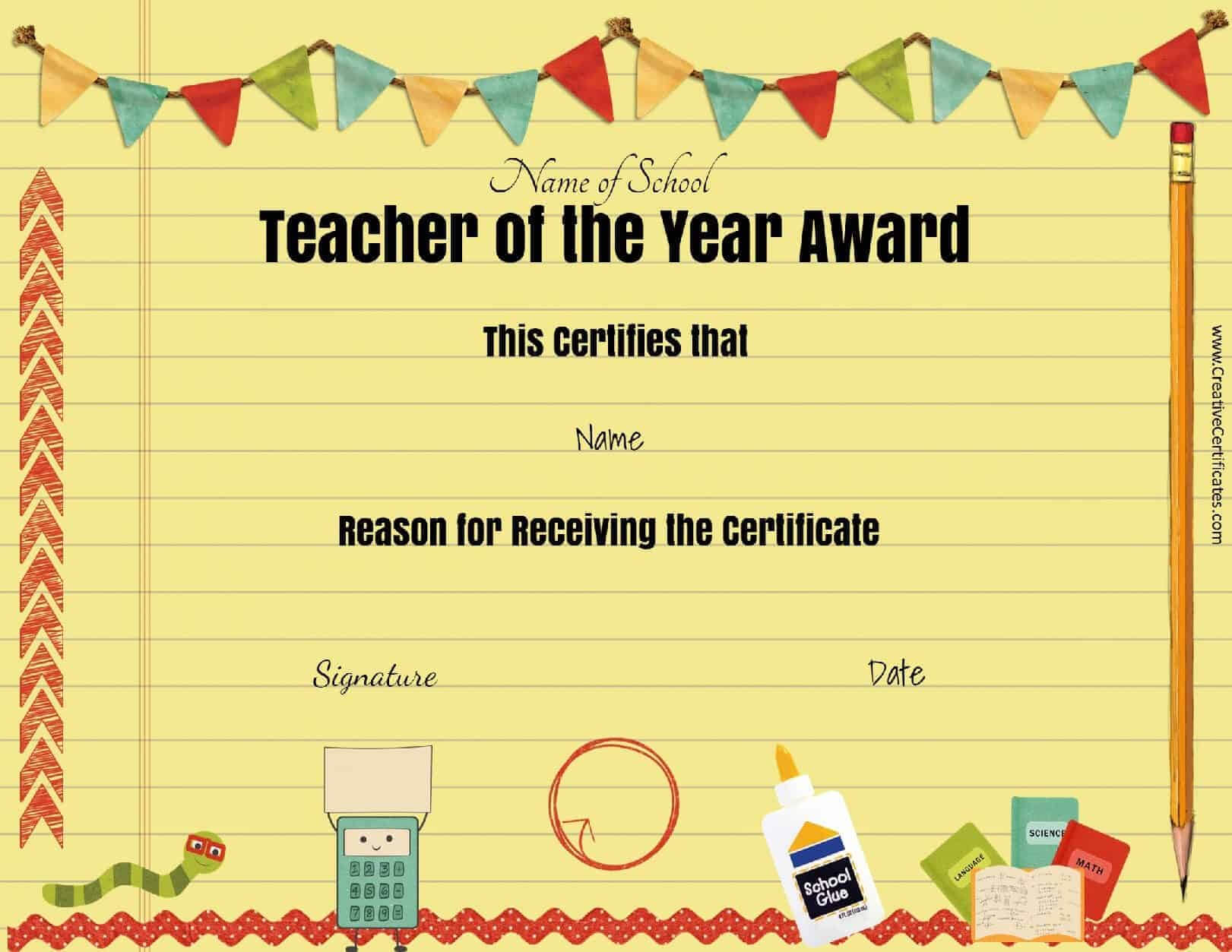 Certificates For Kids – Free And Customizable – Instant Download With Teacher Of The Month Certificate Template