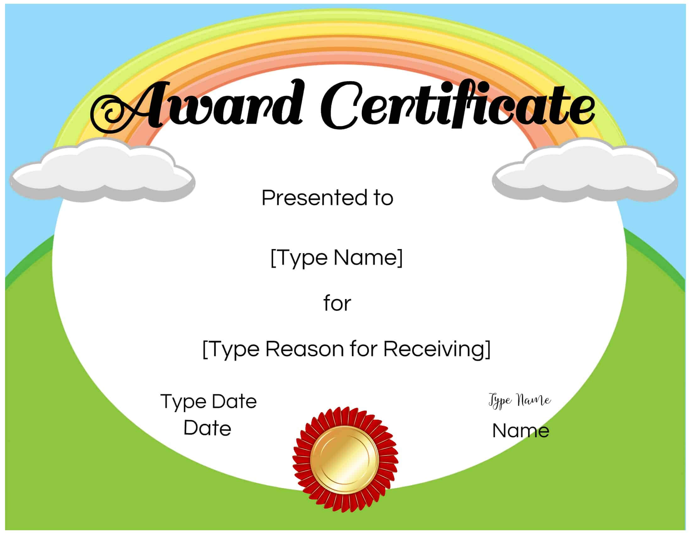 Certificates For Kids Regarding Certificate Of Achievement Template For Kids