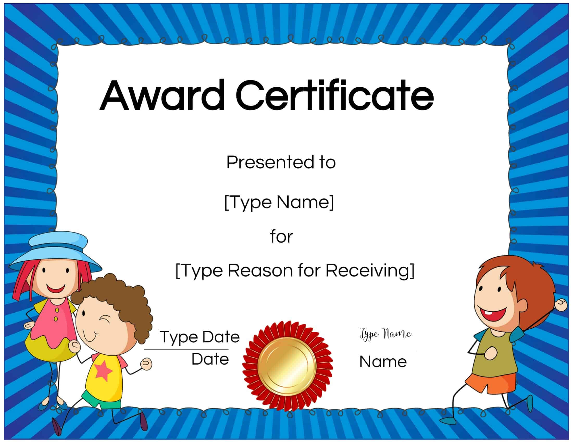 Certificates For Kids With Regard To Children's Certificate Template