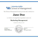 Certificates – School Of Management – University At Buffalo For Classroom Certificates Templates