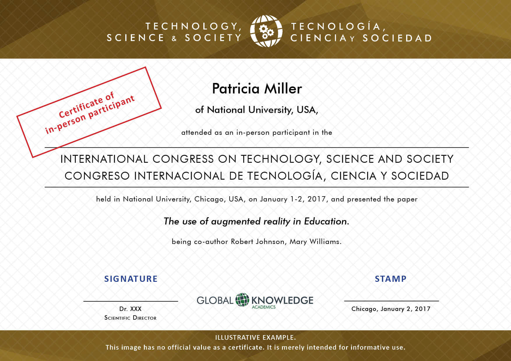 Certificates – Technology, Science And Society In Certificate Of Attendance Conference Template