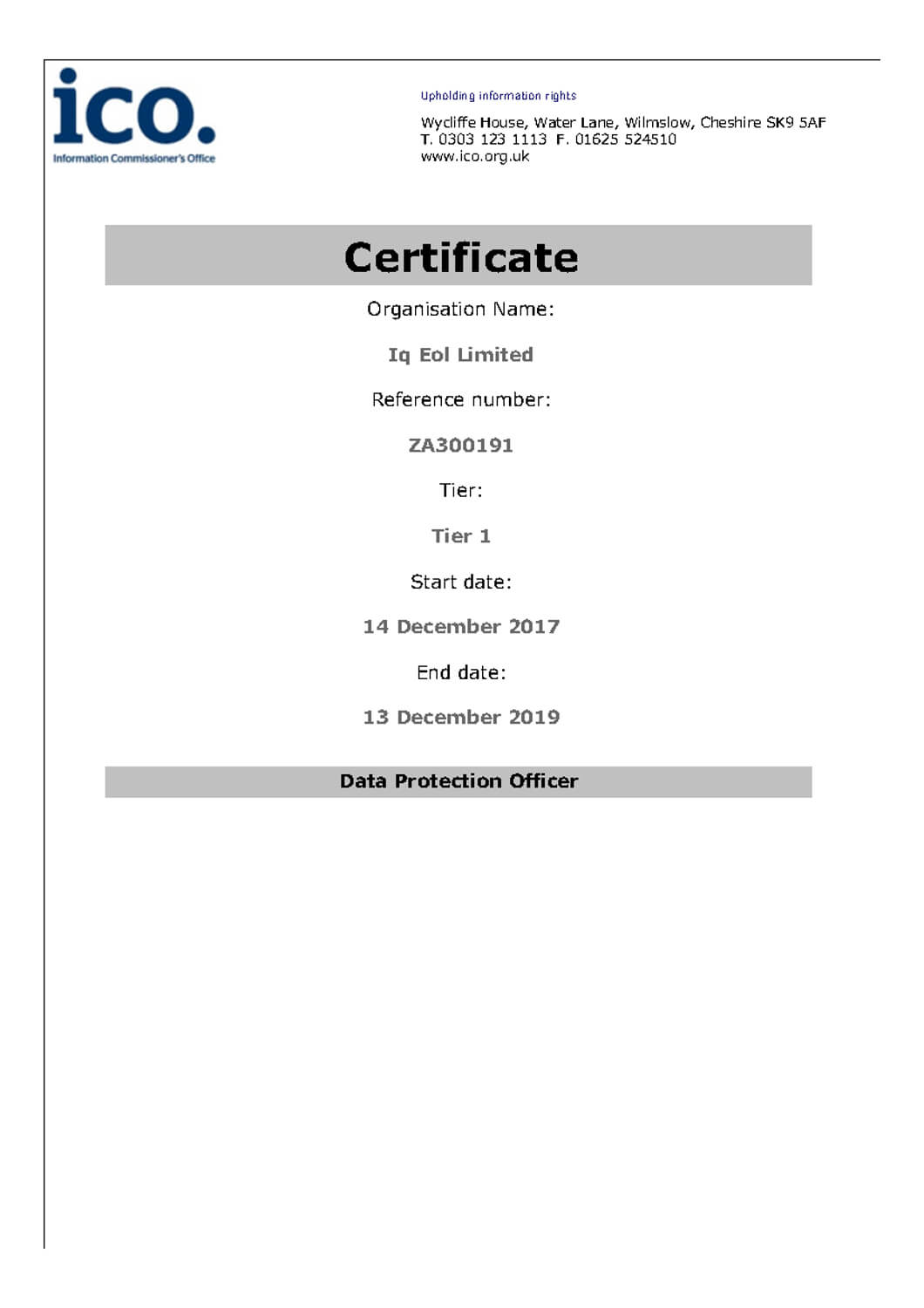 Certifications | Team Recycling Throughout Certificate Of Destruction Template