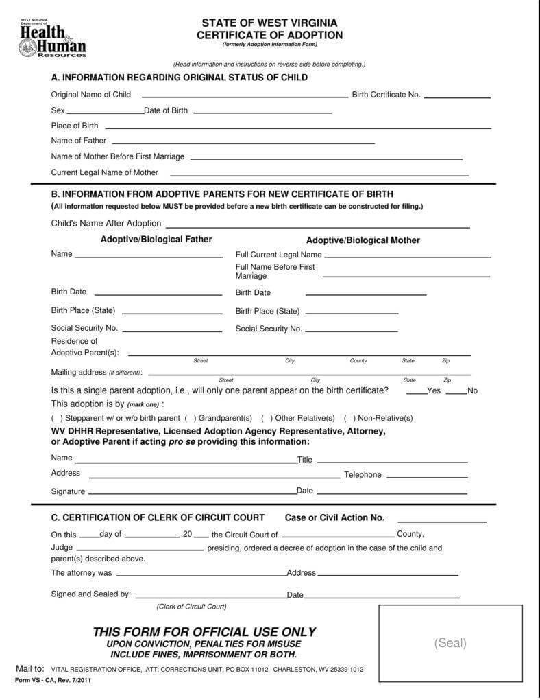 Child Adoption Certificate Template – Barati.ald2014 Inside Child Adoption Certificate Template