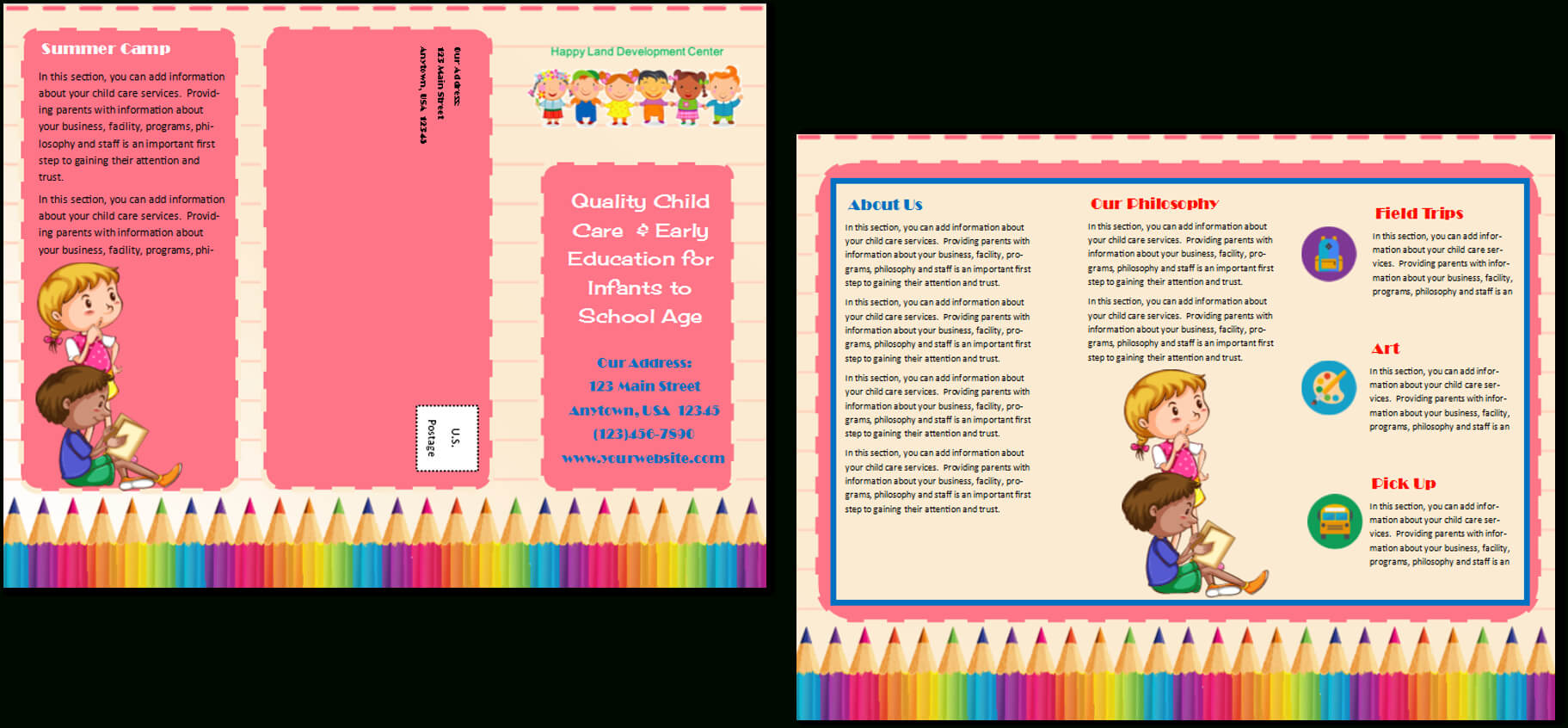 Child Care Brochure Template 11 With Daycare Brochure Template