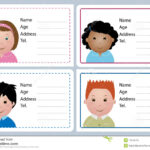 Children Name Card Stock Vector. Illustration Of Horizontal Intended For Id Card Template For Kids
